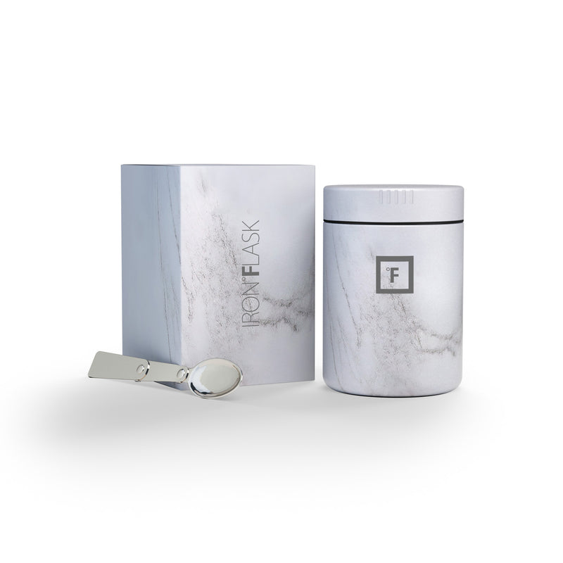 Iron Flask 16 Oz Food Jar Carrara Marble | 043IBQDWN