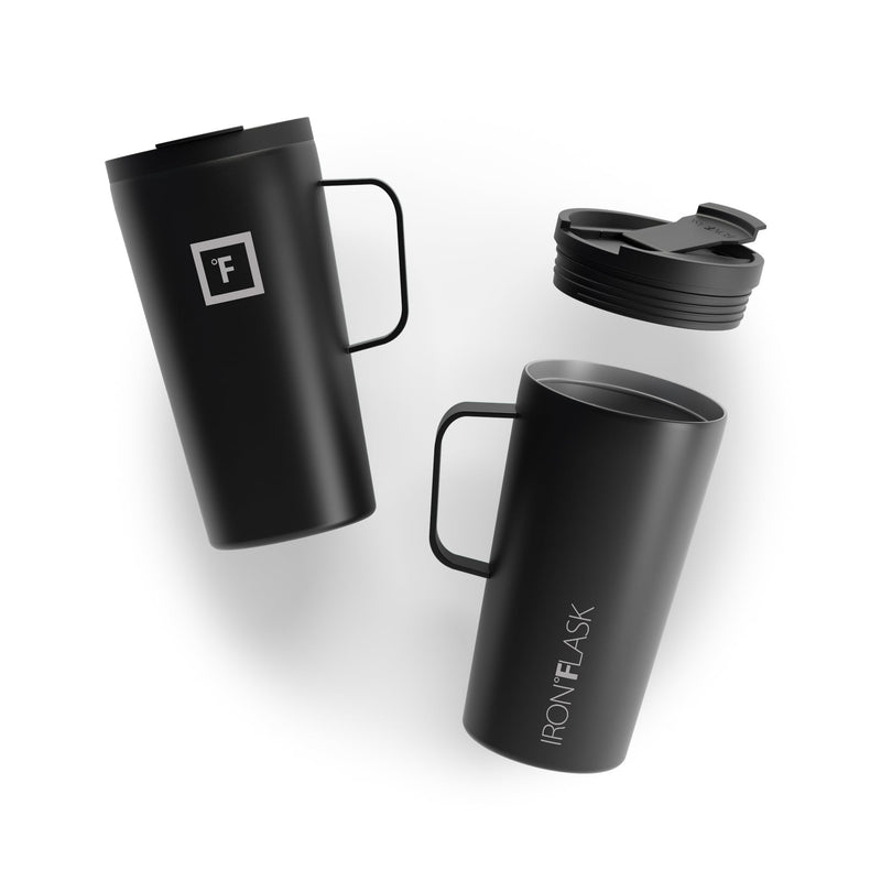 Iron Flask 16 Oz Grip Coffee 2.0 Mugs Black | 609HKPIZM