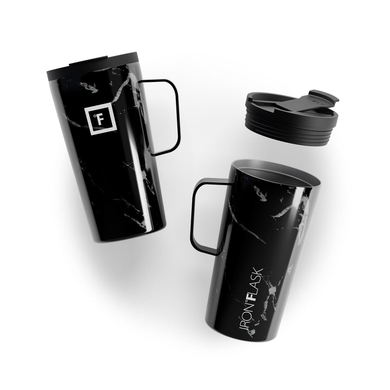Iron Flask 16 Oz Grip Coffee 2.0 Mugs Black | 018AQYXUB