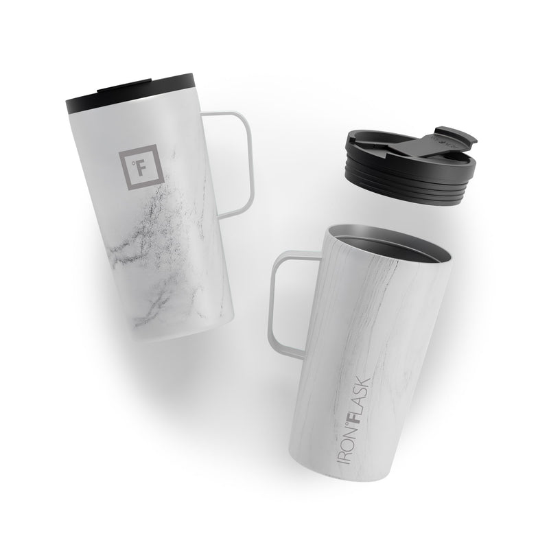 Iron Flask 16 Oz Grip Coffee 2.0 Mugs Carrara Marble | 328IVGLHO