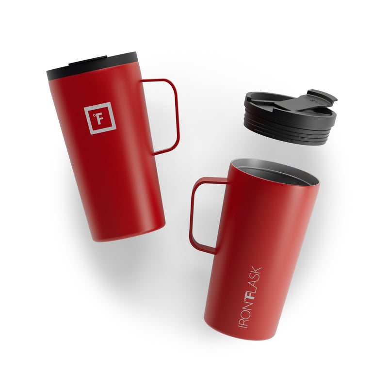 Iron Flask 16 Oz Grip Coffee 2.0 Mugs Red | 836IFKVYT