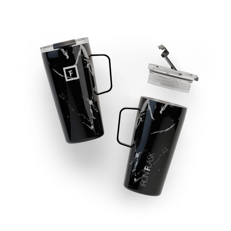 Iron Flask 16 Oz Grip Coffee Mugs Black | 129UFWTVK
