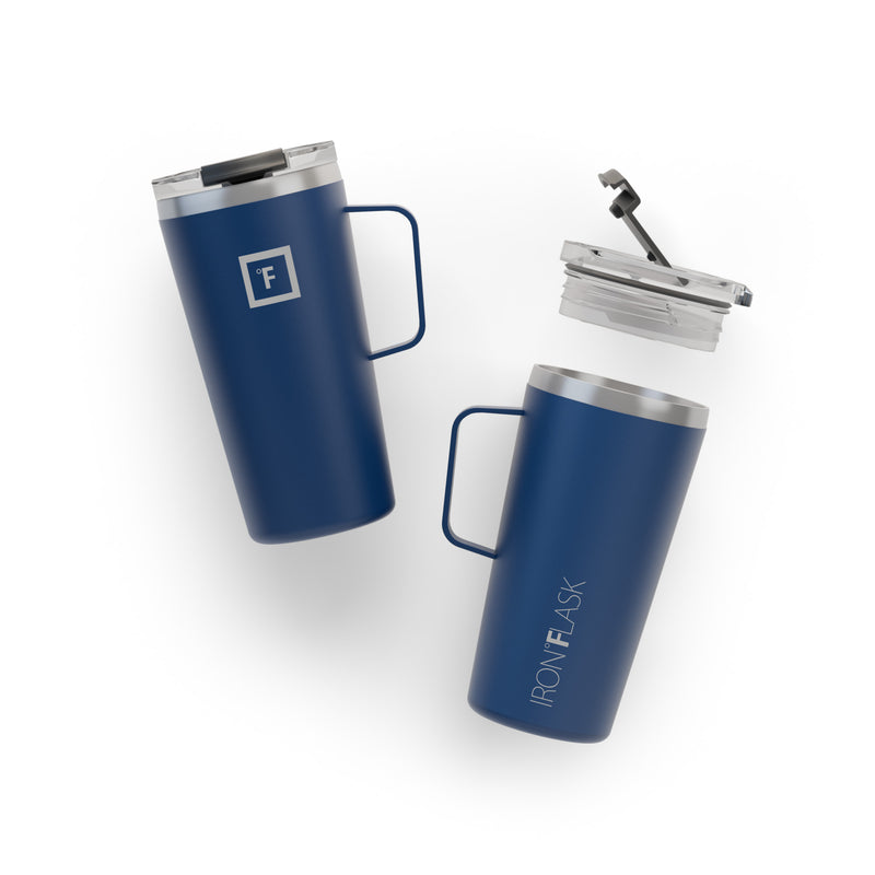 Iron Flask 16 Oz Grip Coffee Mugs Blue | 381ECFXMS