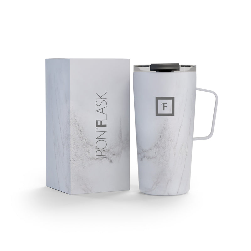 Iron Flask 16 Oz Grip Coffee Mugs Carrara Marble | 401DZAIJR