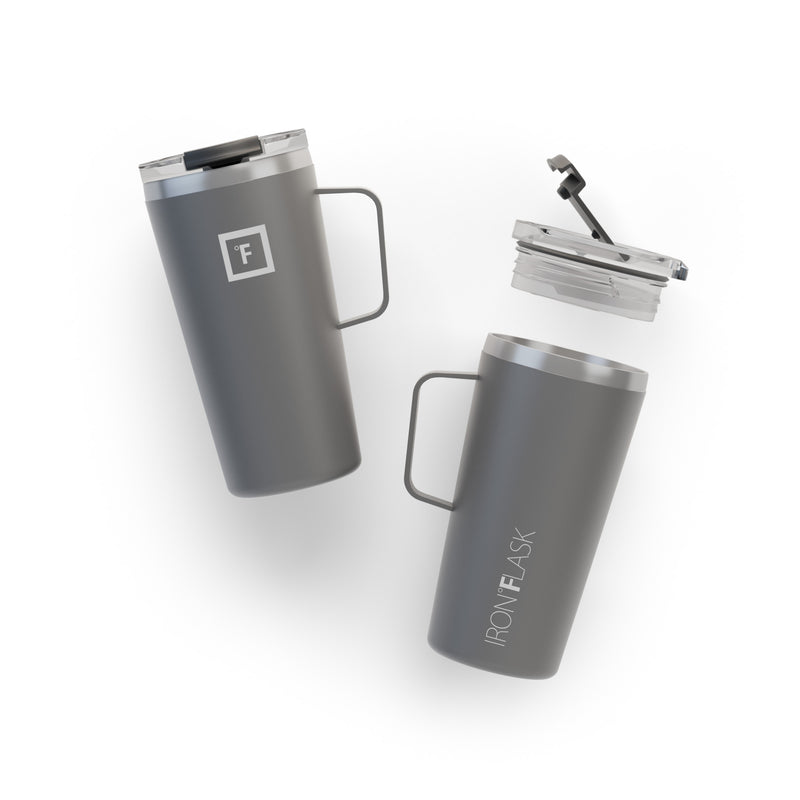 Iron Flask 16 Oz Grip Coffee Mugs Deep Grey | 640JYPGSN
