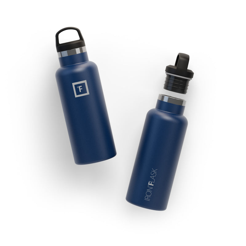 Iron Flask 16 Oz with Spout Lid Narrow Mouth Bottle Blue | 428IYXNOQ