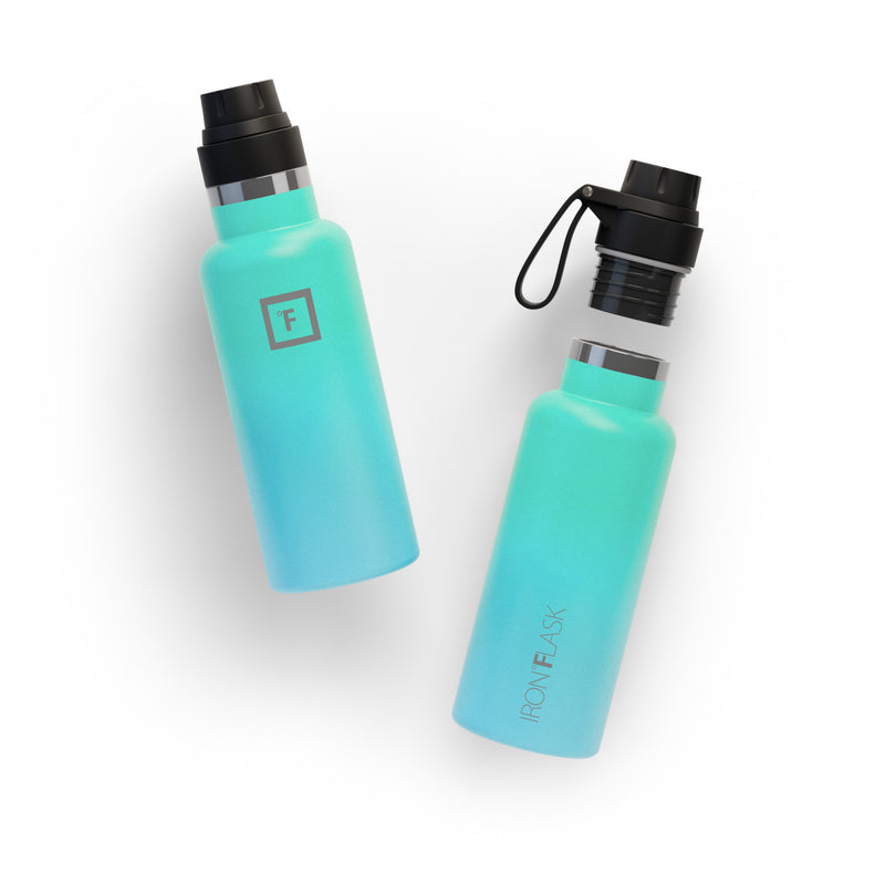 Iron Flask 16 Oz with Spout Lid Narrow Mouth Bottle Blue | 971AUPFJE