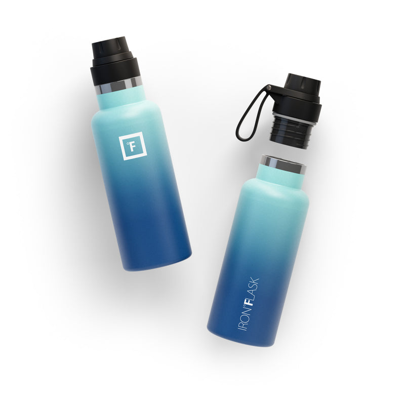 Iron Flask 16 Oz with Spout Lid Narrow Mouth Bottle Blue | 658NXUBJE