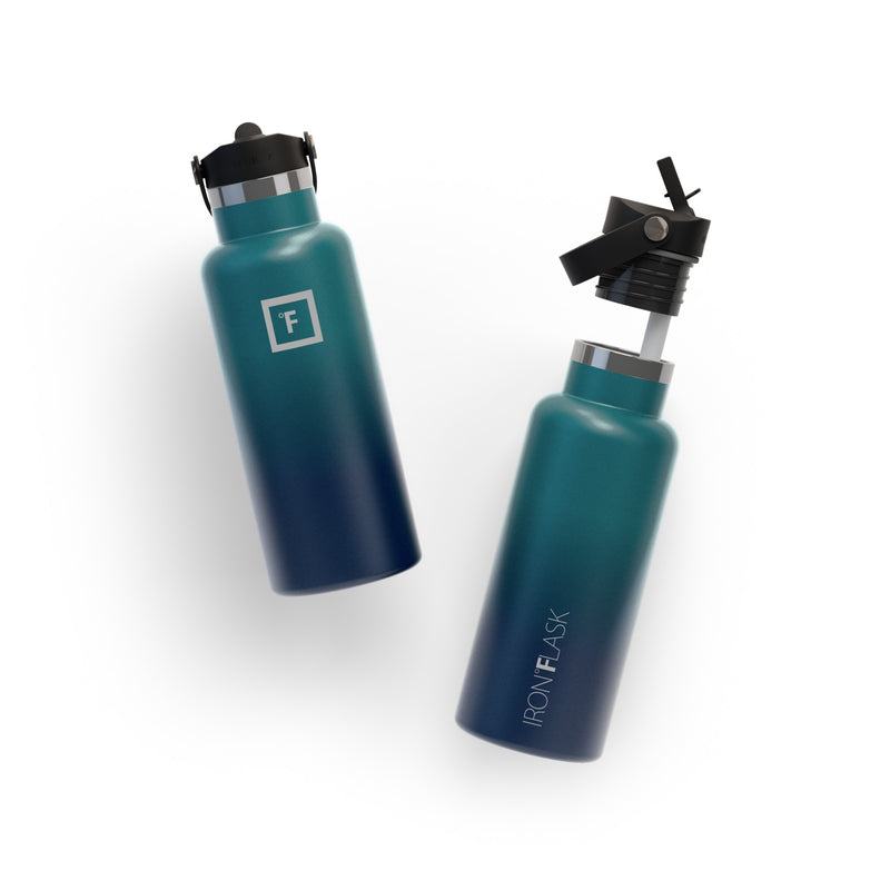 Iron Flask 16 Oz with Straw Lid Narrow Mouth Bottle Dark Night | 754WACLMR