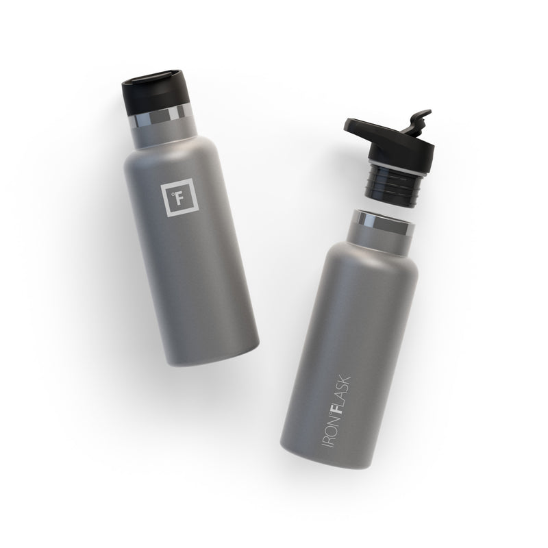Iron Flask 16 Oz with Straw Lid Narrow Mouth Bottle Deep Grey | 413HPSWIK