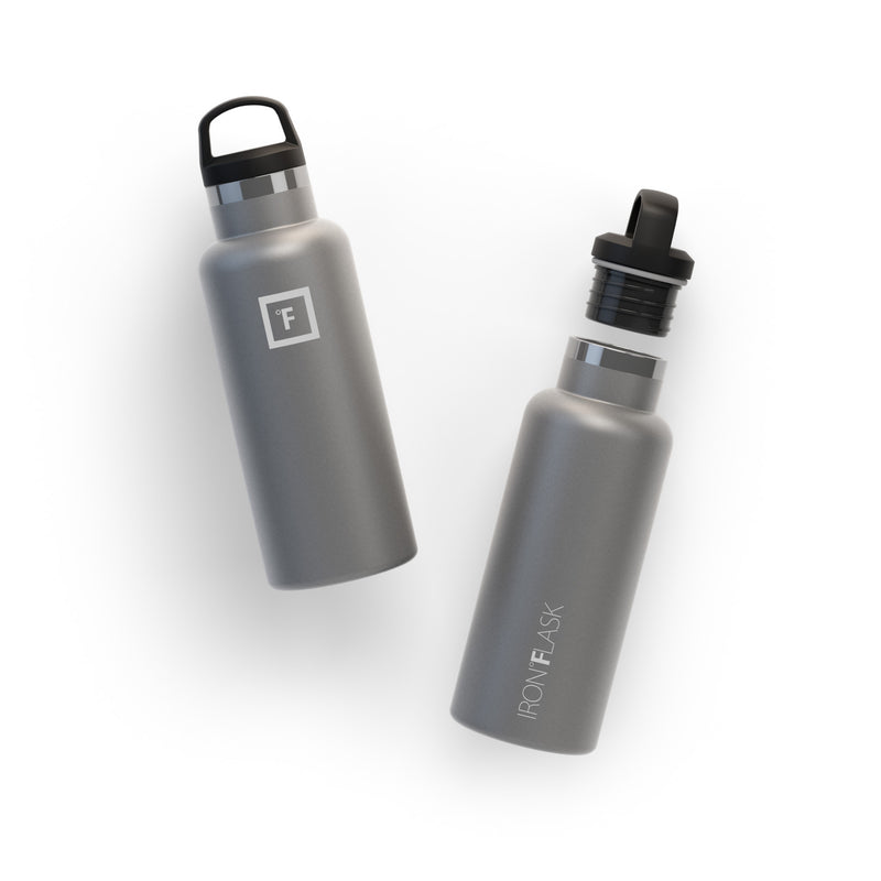Iron Flask 16 Oz with Straw Lid Narrow Mouth Bottle Deep Grey | 413HPSWIK