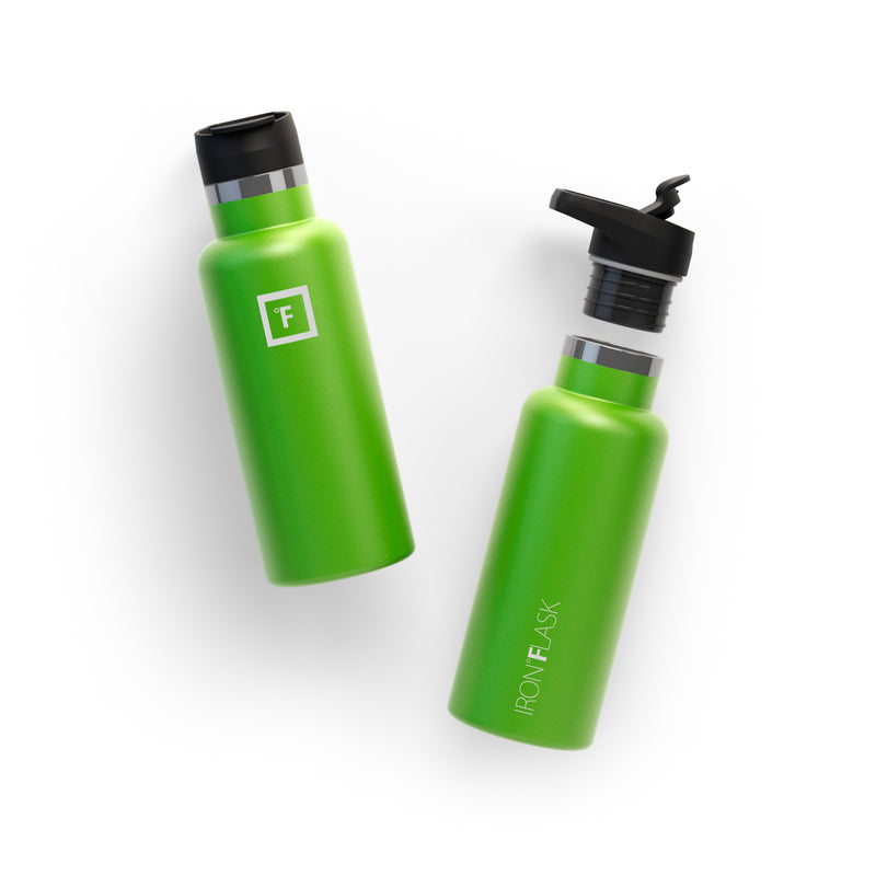 Iron Flask 16 Oz with Straw Lid Narrow Mouth Bottle Green | 806KNWLRT
