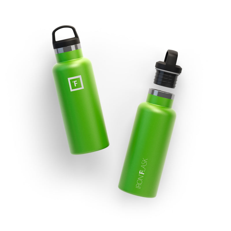 Iron Flask 16 Oz with Straw Lid Narrow Mouth Bottle Green | 806KNWLRT