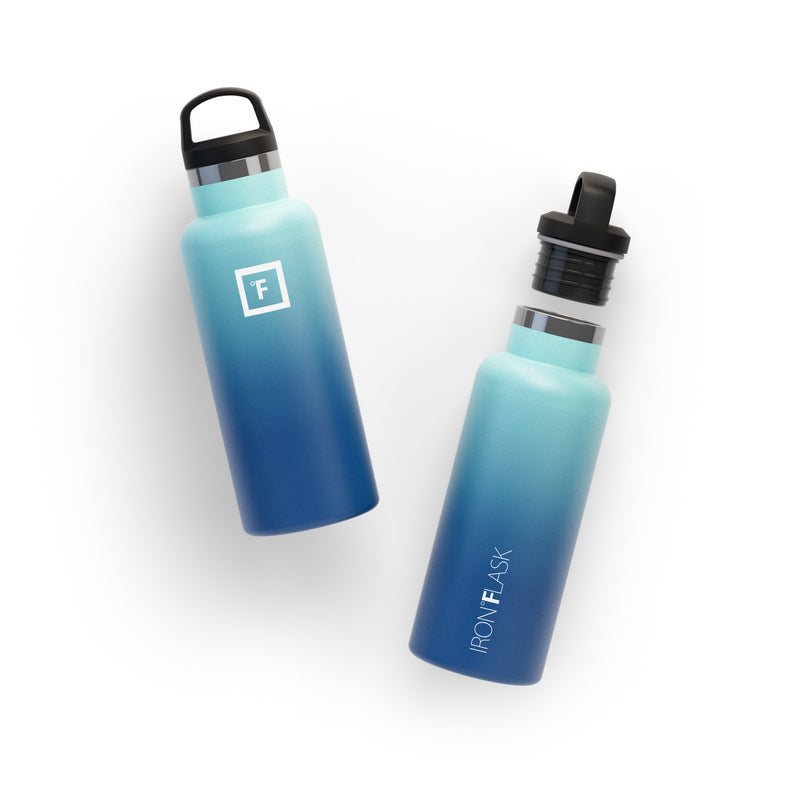Iron Flask 16 Oz with Straw Lid Narrow Mouth Bottle Blue | 097CKZFMO