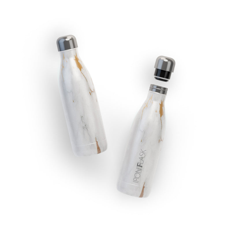 Iron Flask 17 Oz Retro Water Bottle Calacatta | 741XZLVRY