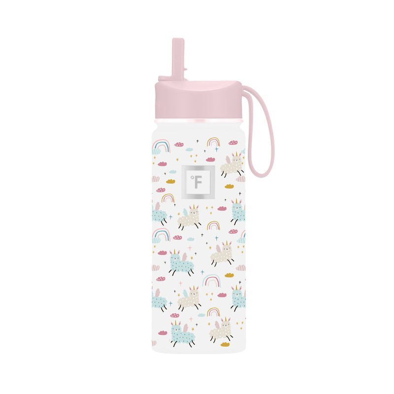 Iron Flask 18 Oz Kids Water Bottle Llama Rainbows | 750GNYPWD