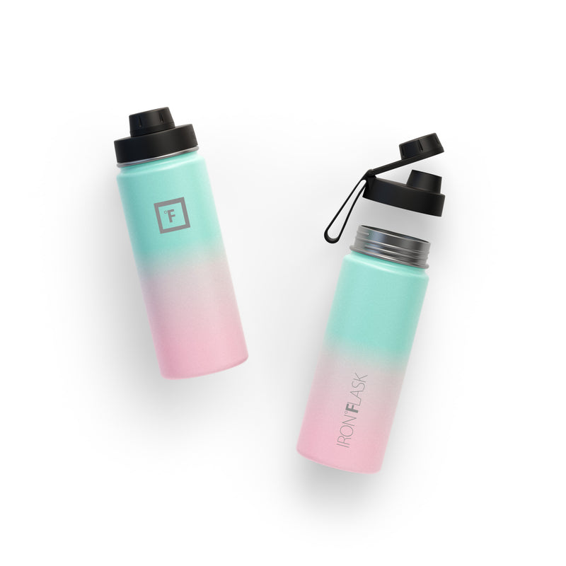 Iron Flask 18 Oz with Spout Lid Wide Mouth Bottle Bubble Gum | 596GOFIAP