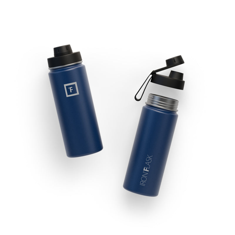 Iron Flask 18 Oz with Spout Lid Wide Mouth Bottle Blue | 610NXWAOZ