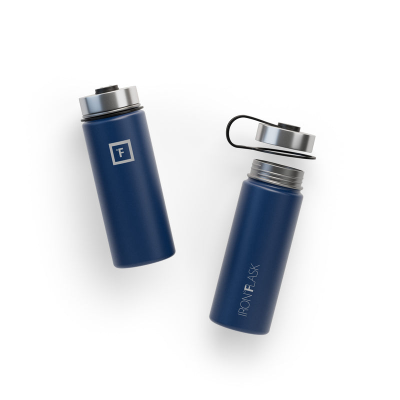 Iron Flask 18 Oz with Spout Lid Wide Mouth Bottle Blue | 610NXWAOZ