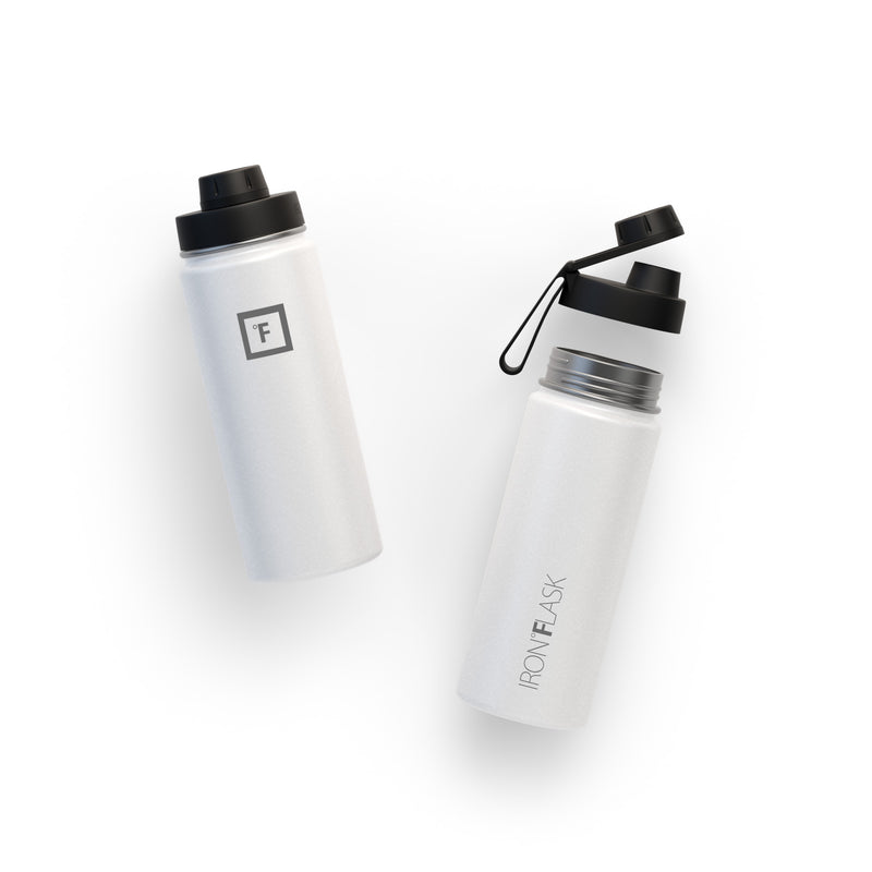 Iron Flask 18 Oz with Spout Lid Wide Mouth Bottle White | 536KJWHDG