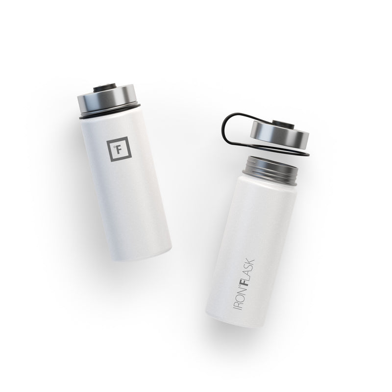 Iron Flask 18 Oz with Spout Lid Wide Mouth Bottle White | 536KJWHDG