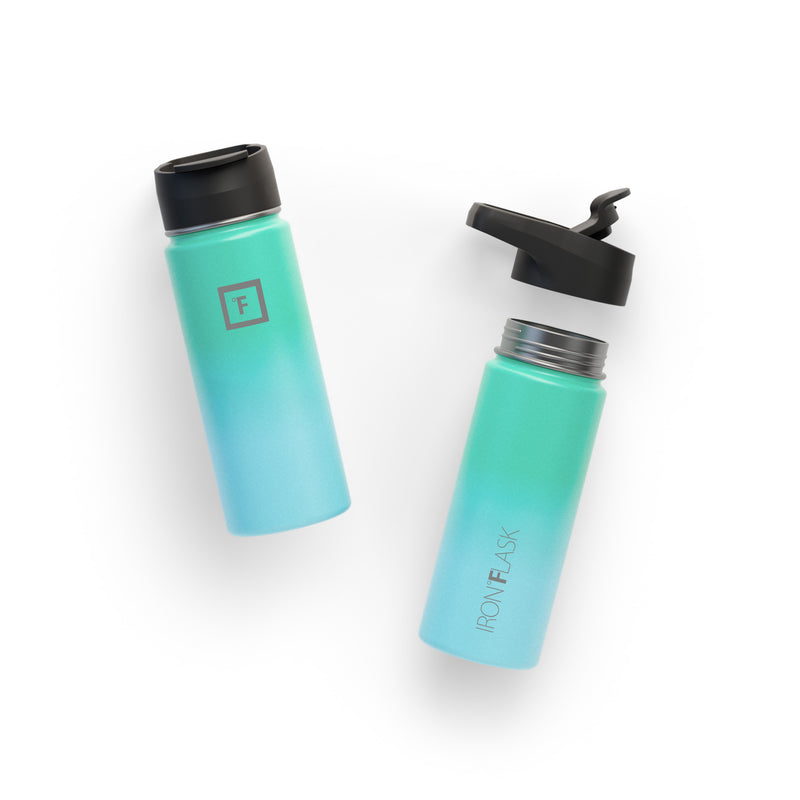 Iron Flask 18 Oz with Spout Lid Wide Mouth Bottle Blue | 964WCBAPU