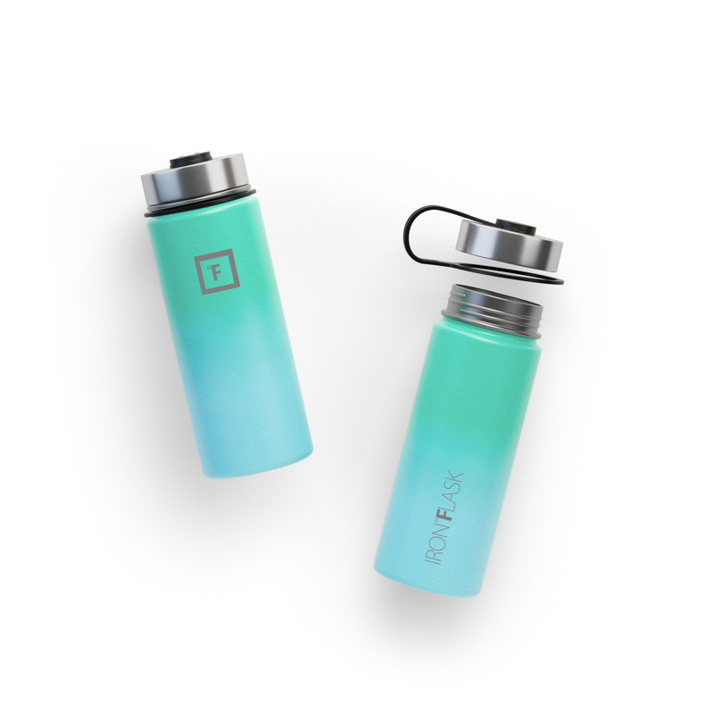 Iron Flask 18 Oz with Spout Lid Wide Mouth Bottle Blue | 964WCBAPU