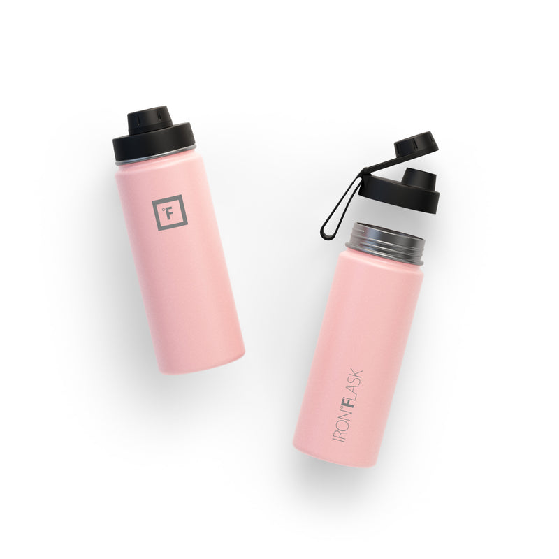Iron Flask 18 Oz with Spout Lid Wide Mouth Bottle Rose | 892JQLYRO
