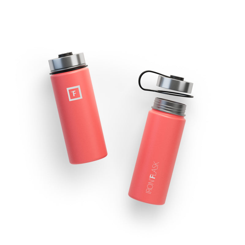 Iron Flask 18 Oz with Straw Lid Wide Mouth Bottle Coral | 928WTZXVY