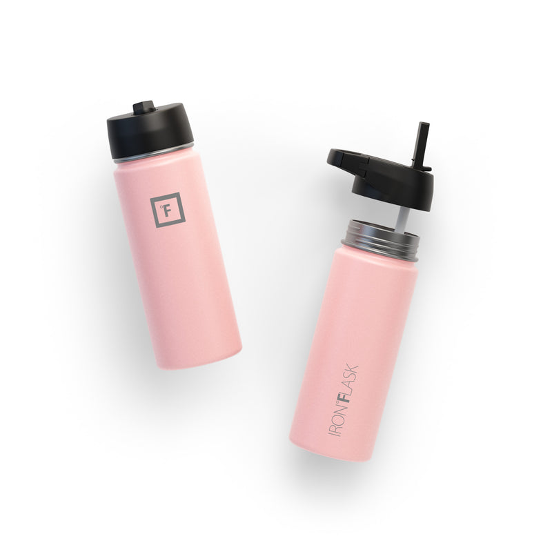 Iron Flask 18 Oz with Straw Lid Wide Mouth Bottle Rose | 861MEKLCW