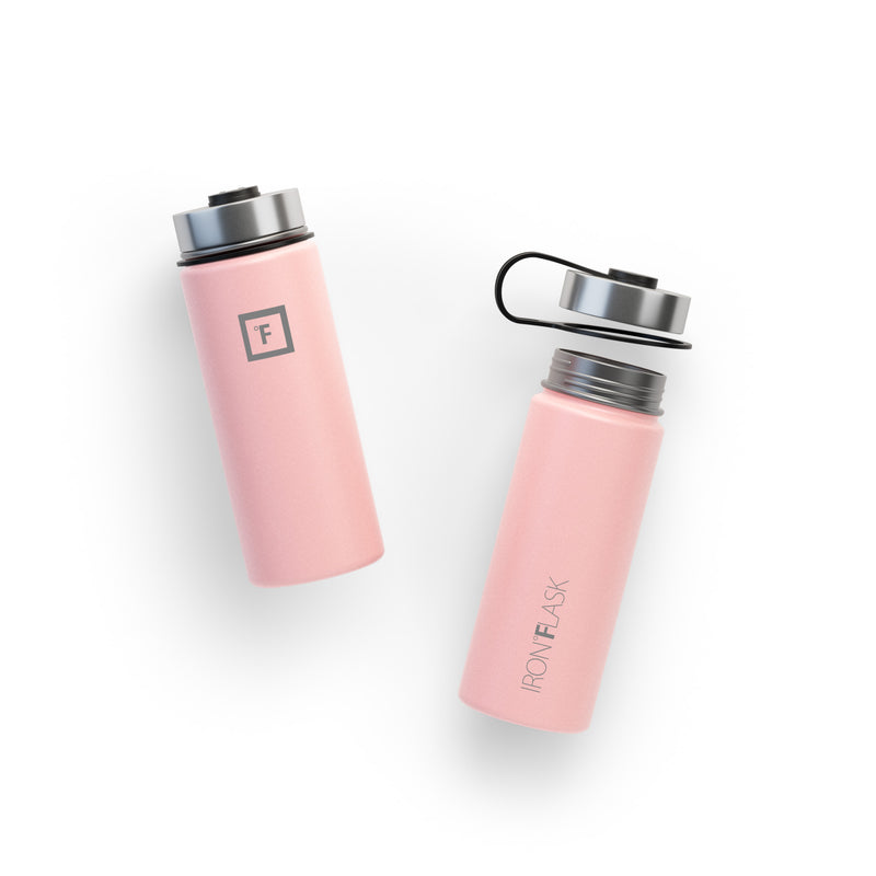 Iron Flask 18 Oz with Straw Lid Wide Mouth Bottle Rose | 861MEKLCW