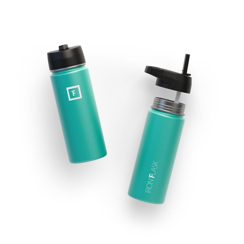 Iron Flask 18 Oz with Straw Lid Wide Mouth Bottle Turquoise | 208VZEKLQ
