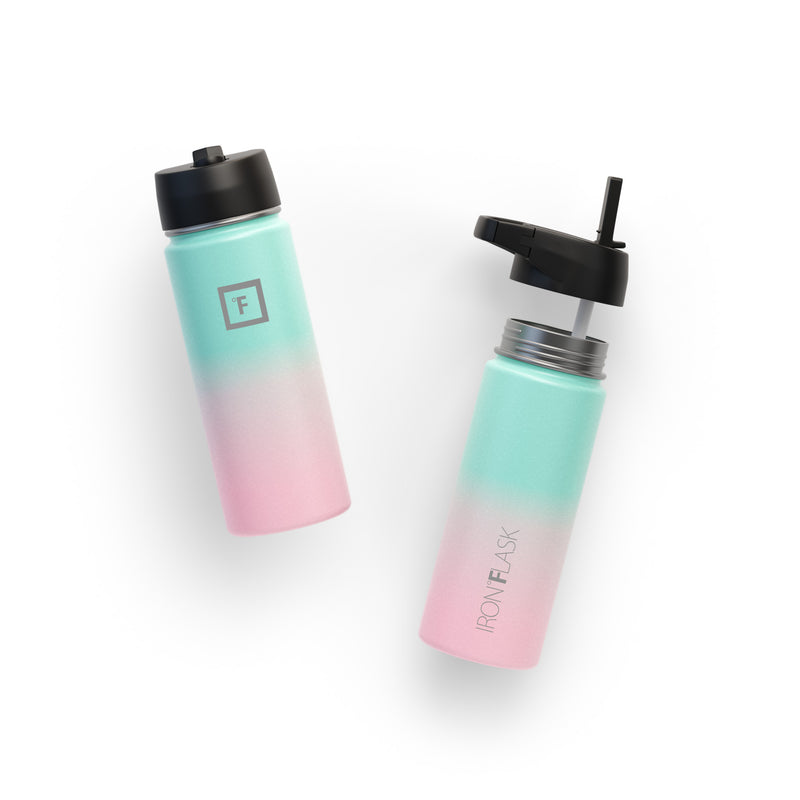 Iron Flask 18 Oz with Straw Lid Wide Mouth Bottle Bubble Gum | 372WTDIYA