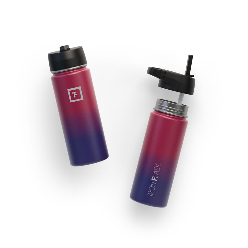 Iron Flask 18 Oz with Straw Lid Wide Mouth Bottle Dark Multicolor | 362TIPEJQ