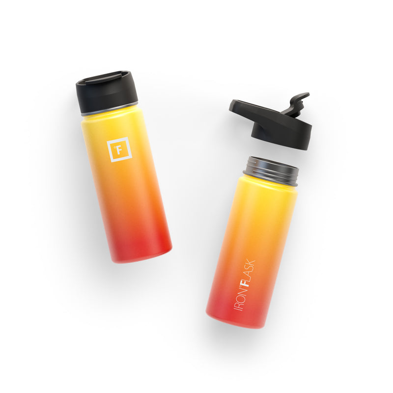 Iron Flask 18 Oz with Straw Lid Wide Mouth Bottle Fire | 934PLQVBE