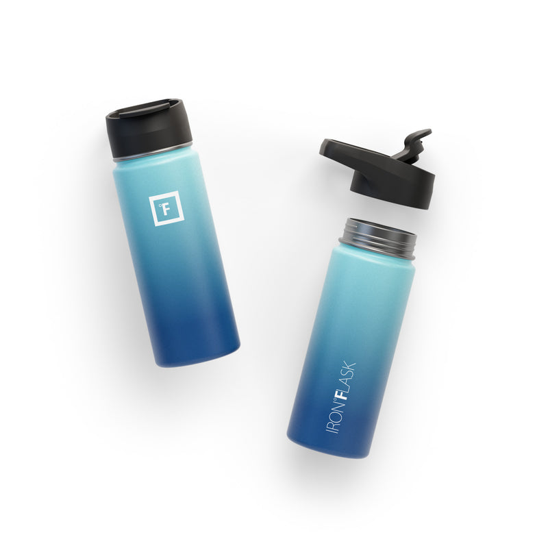 Iron Flask 18 Oz with Straw Lid Wide Mouth Bottle Blue | 614STJKAO