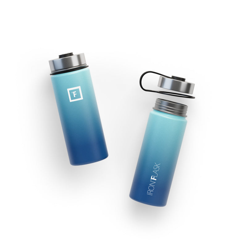 Iron Flask 18 Oz with Straw Lid Wide Mouth Bottle Blue | 614STJKAO