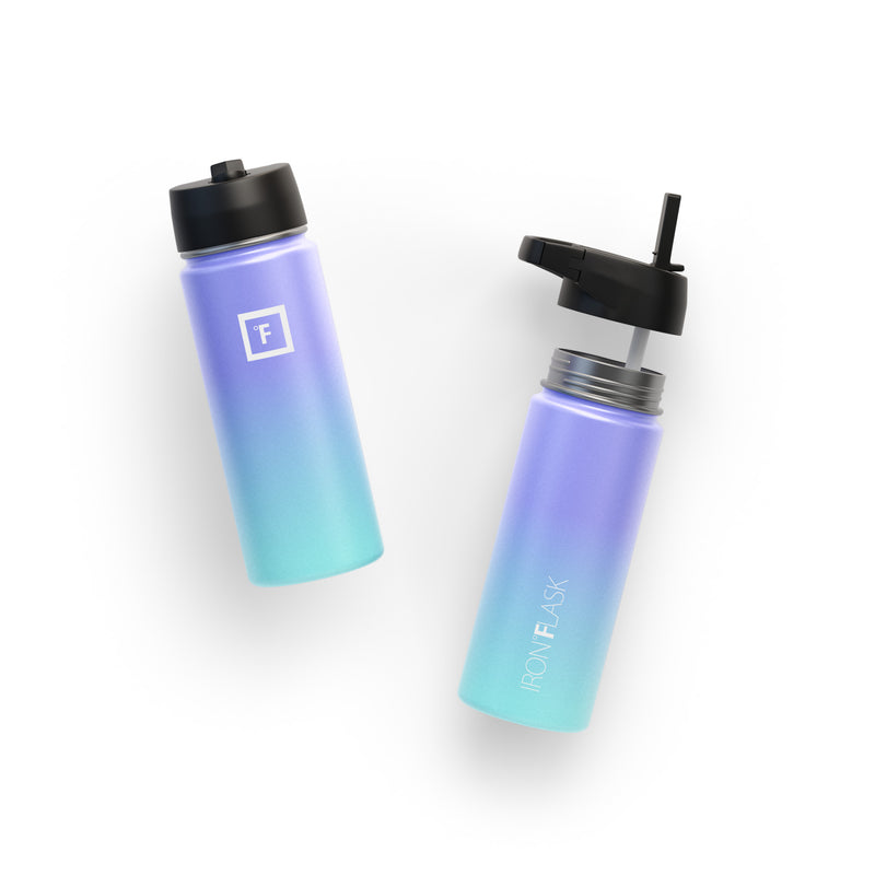 Iron Flask 18 Oz with Straw Lid Wide Mouth Bottle Cotton Candy | 591UHWEMS