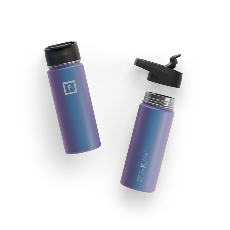 Iron Flask 18 Oz with Straw Lid Wide Mouth Bottle Aurora | 796RYUADI