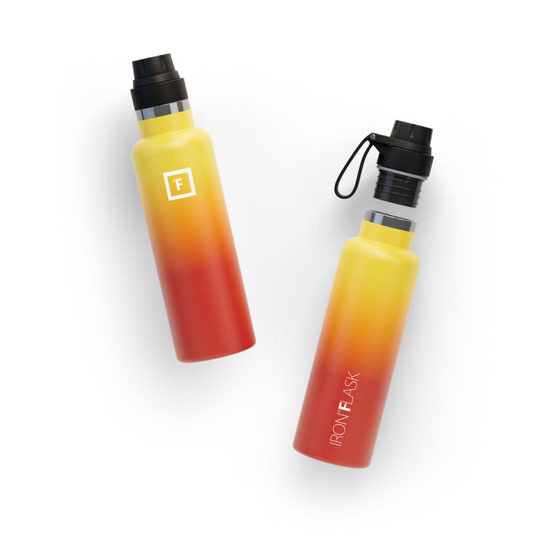 Iron Flask 20 Oz with Spout Lid Narrow Mouth Bottle Fire | 609PQCHNI