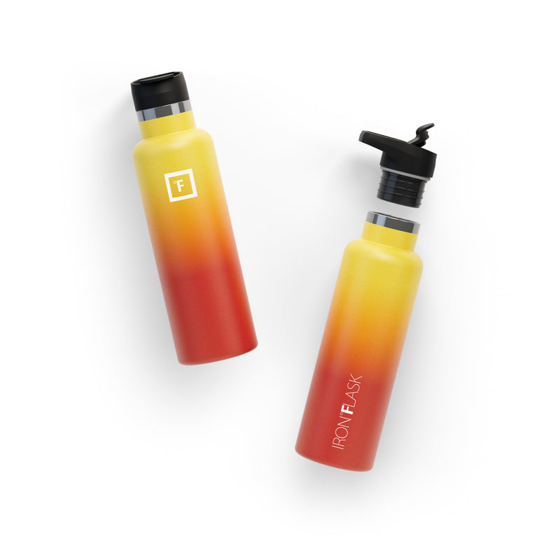 Iron Flask 20 Oz with Spout Lid Narrow Mouth Bottle Fire | 609PQCHNI