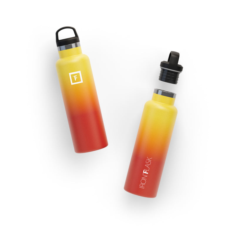Iron Flask 20 Oz with Spout Lid Narrow Mouth Bottle Fire | 609PQCHNI