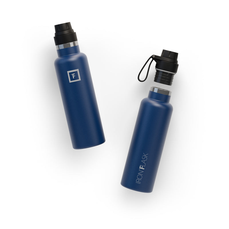 Iron Flask 20 Oz with Spout Lid Narrow Mouth Bottle Blue | 365YHIUFW