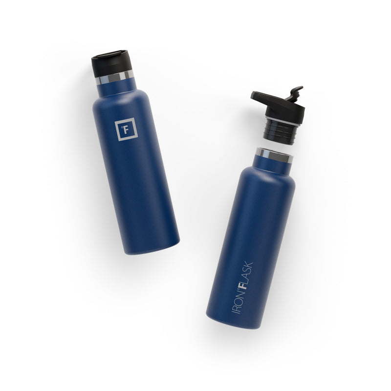 Iron Flask 20 Oz with Spout Lid Narrow Mouth Bottle Blue | 365YHIUFW