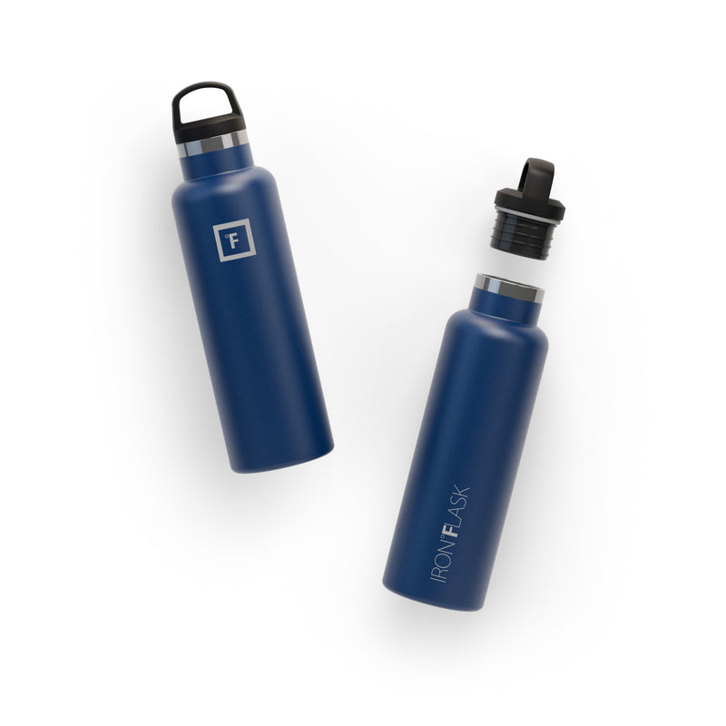 Iron Flask 20 Oz with Spout Lid Narrow Mouth Bottle Blue | 365YHIUFW
