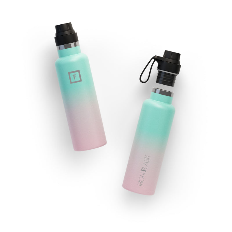 Iron Flask 20 Oz with Spout Lid Narrow Mouth Bottle Bubble Gum | 653SPUYTO