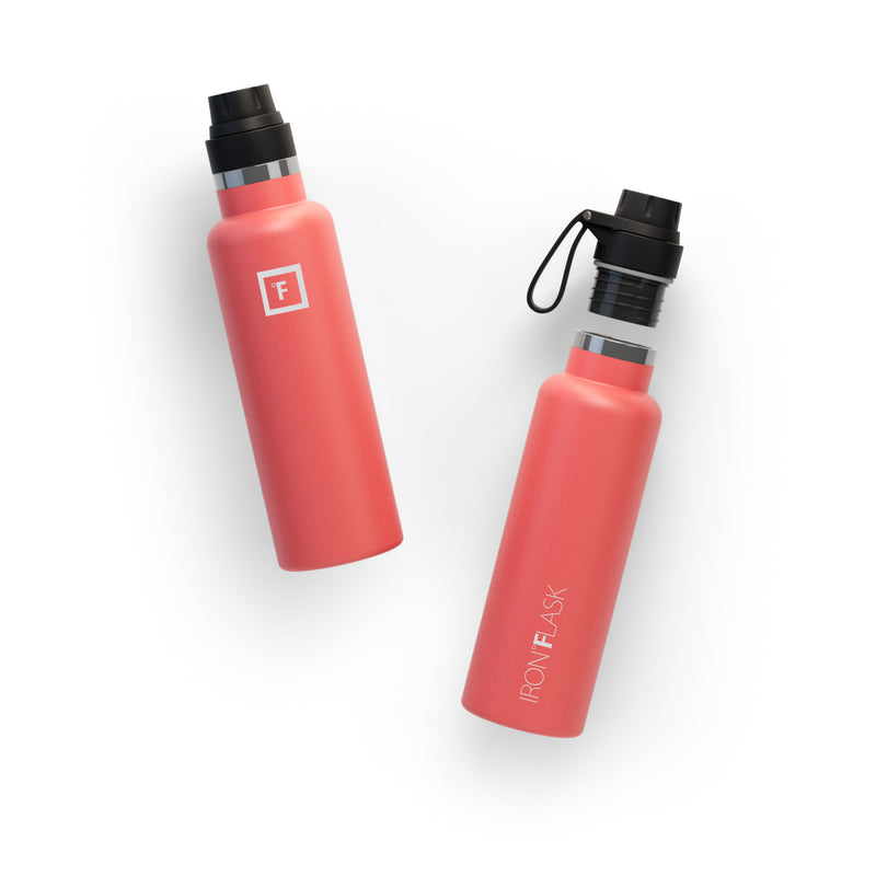 Iron Flask 20 Oz with Spout Lid Narrow Mouth Bottle Coral | 208VYWBGM