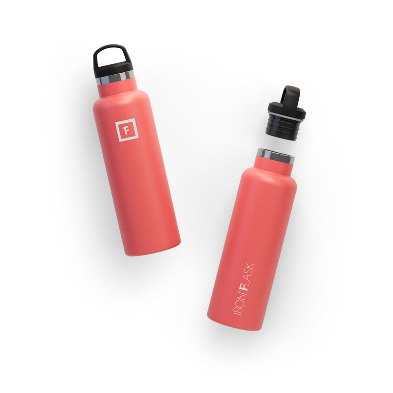 Iron Flask 20 Oz with Spout Lid Narrow Mouth Bottle Coral | 208VYWBGM