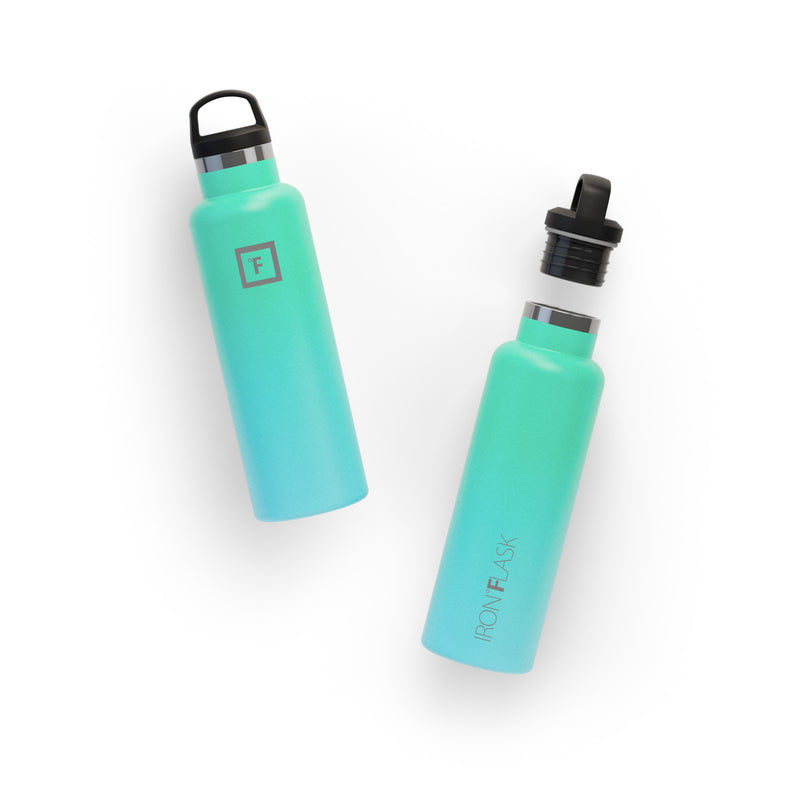 Iron Flask 20 Oz with Spout Lid Narrow Mouth Bottle Blue | 470XSGBZO