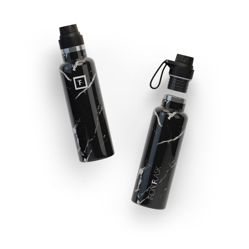 Iron Flask 20 Oz with Spout Lid Narrow Mouth Bottle Black | 815JUIGMX